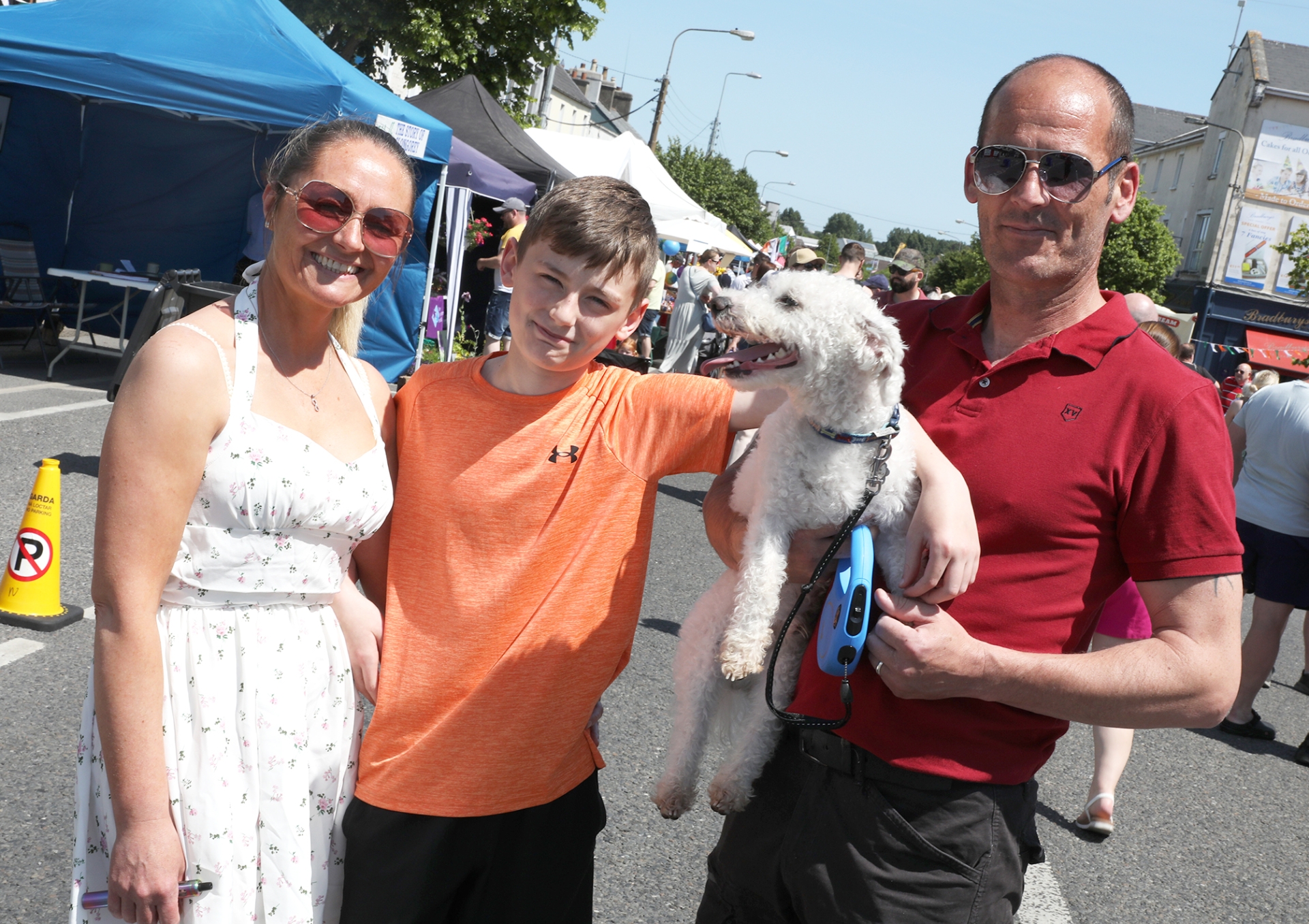Christine, Michael and Sam Buckley with their dog Buddy