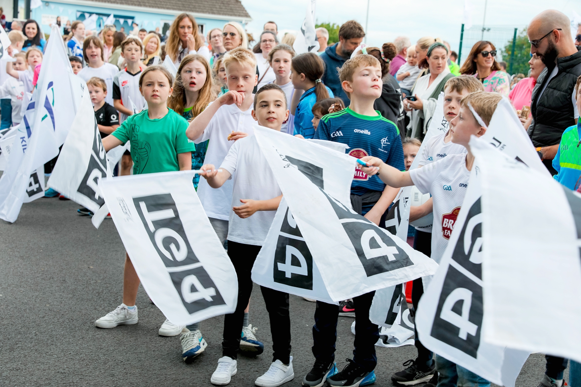 Kildare Fans line the entrance of Eadestown GAA to welcome the Kildare Ladies Football Intermediate Champions